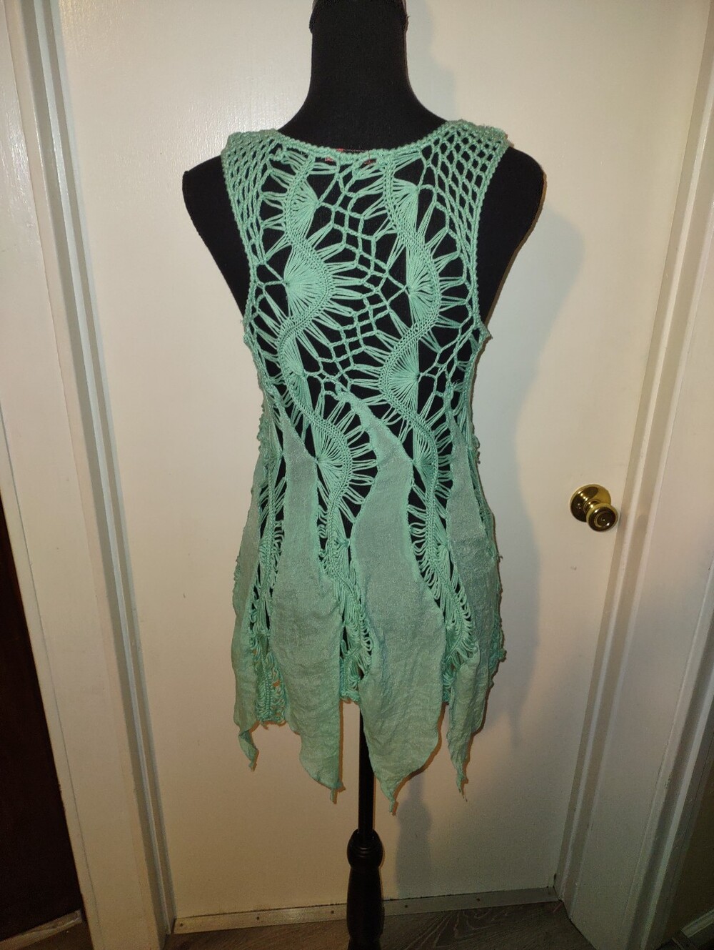 Mermaidcore Boho Blue Green Crochet Top - Picture 16 of 16